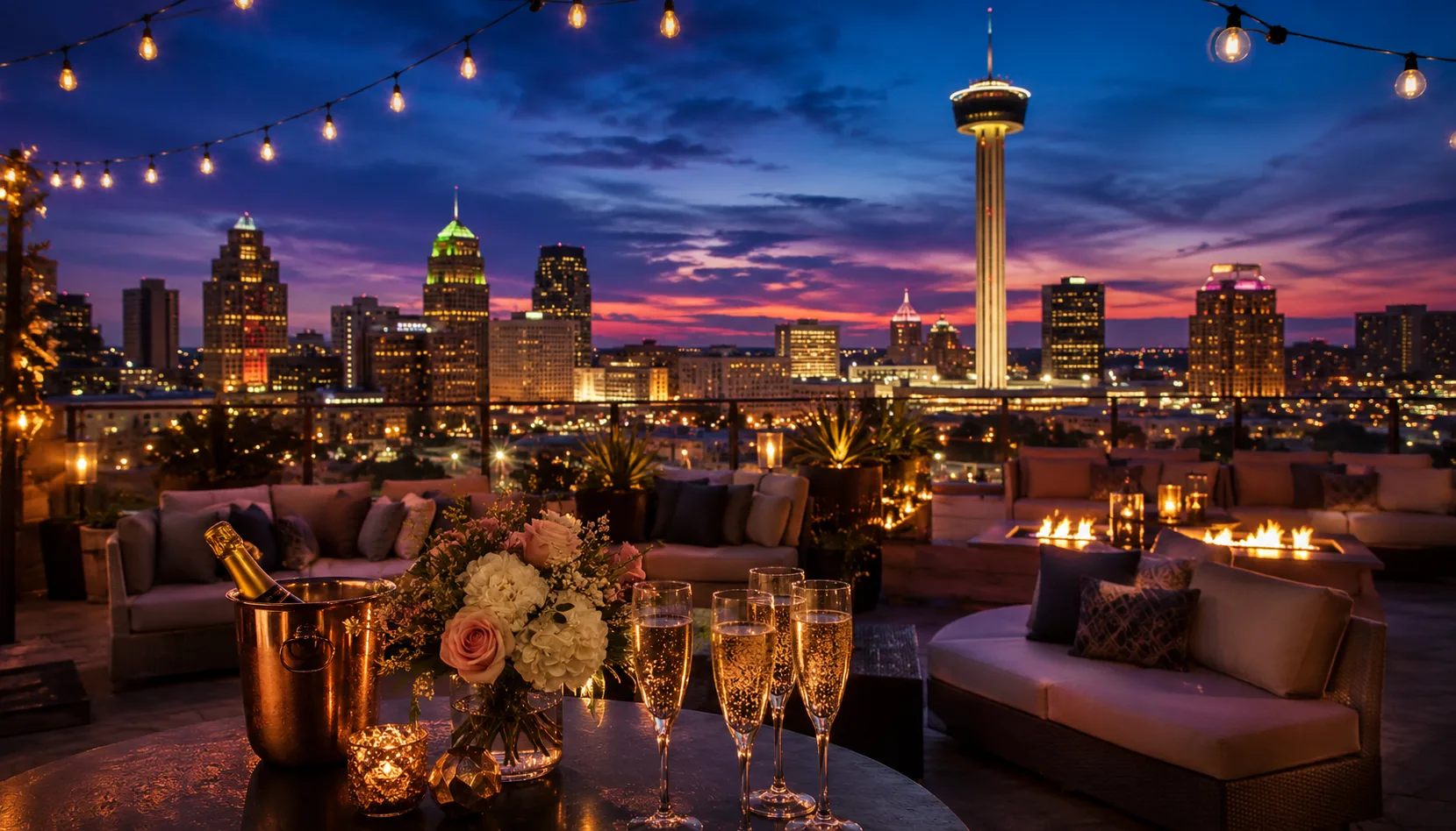 San Antonio rooftop bar view