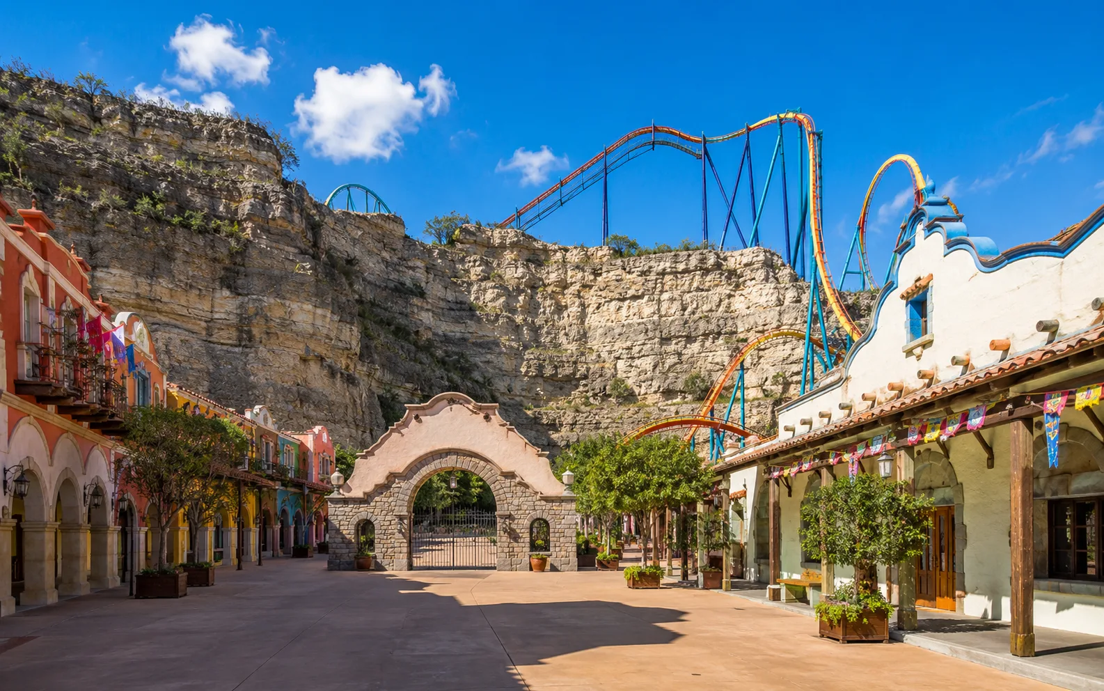 Theme park day San Antonio Six Flags Fiesta Texas