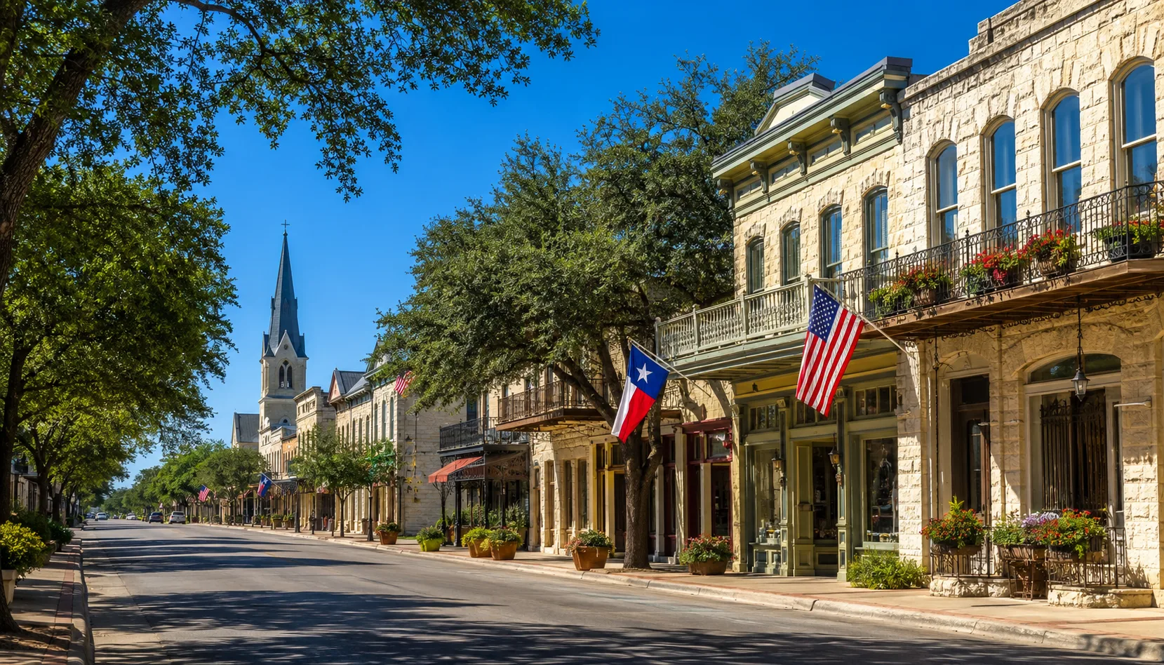 Fredericksburg Main Street German heritage town